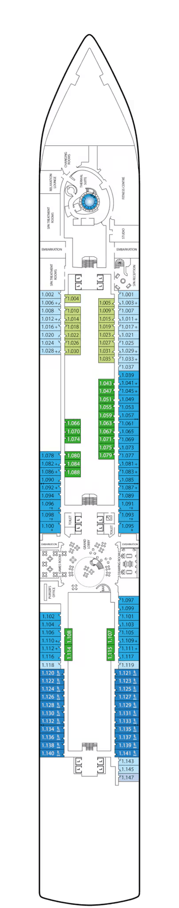 Plano oficial del puente 1 del Queen Anne