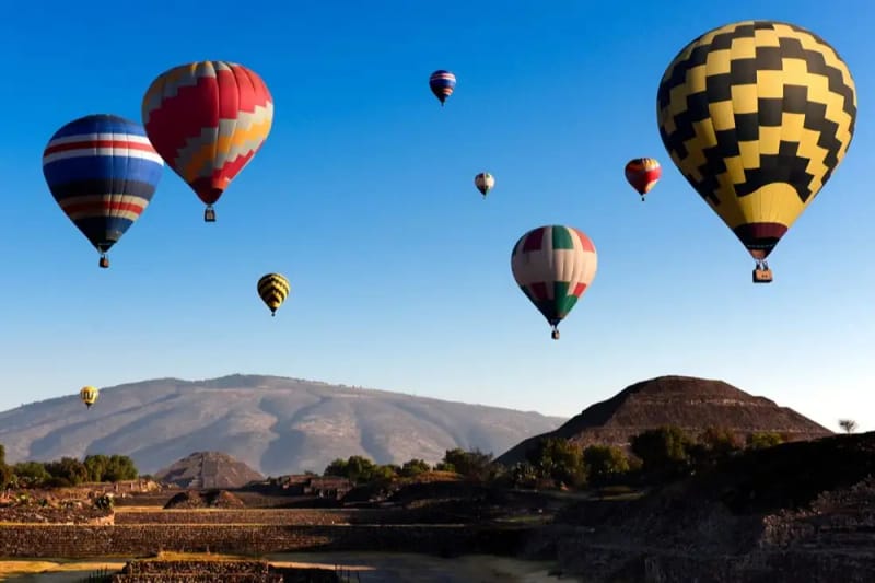 Paseo en globo sobre Teotihuacán