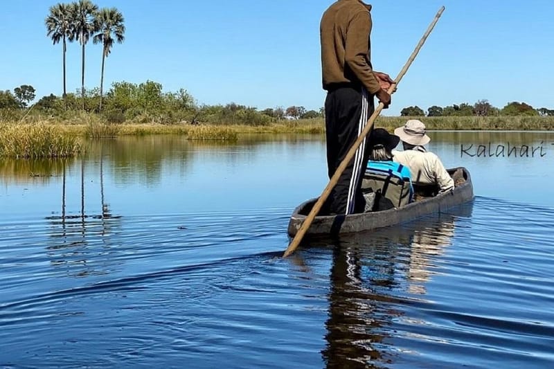 Excursión en mokoro por el delta del Okavango